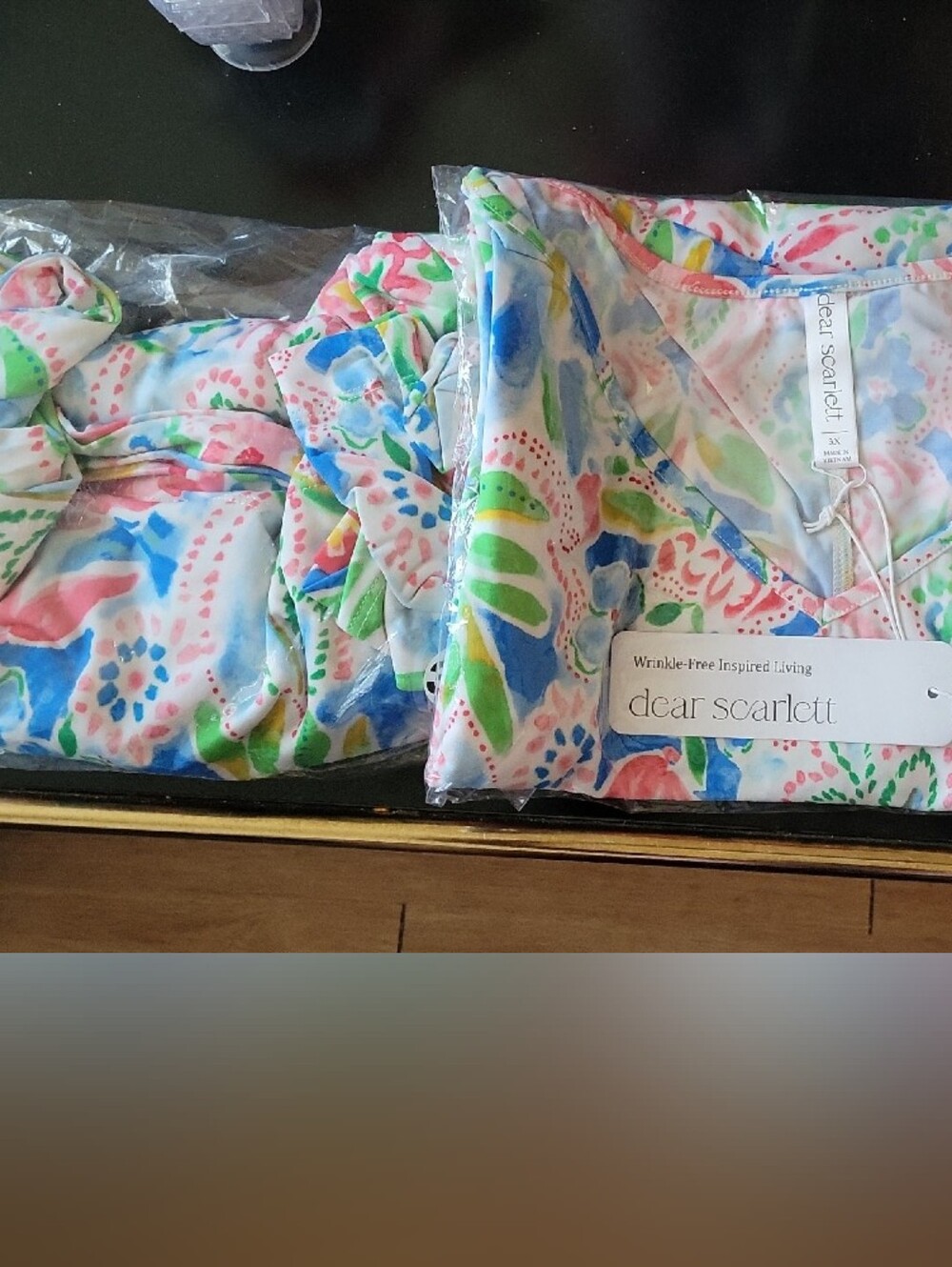 Floral V-Neck Two-Piece Set in Multi Pastels - Picture 4 of 4